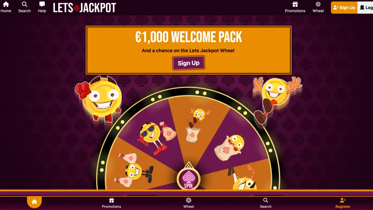 Lets Jackpot website screenshots