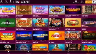 Lets Jackpot website screenshots