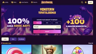 Slottimonsteri website screenshots