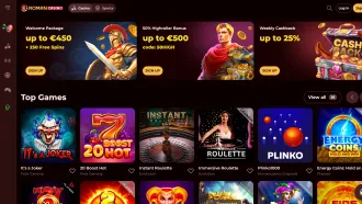 Roman Casino website screenshots