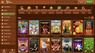 Tiki Casino website screenshots