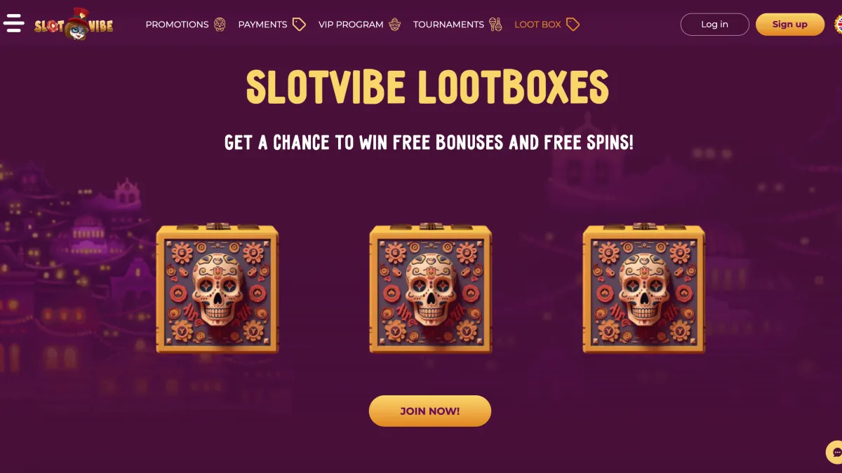 SlotVibe website screenshots