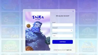 Taikaspins website screenshots